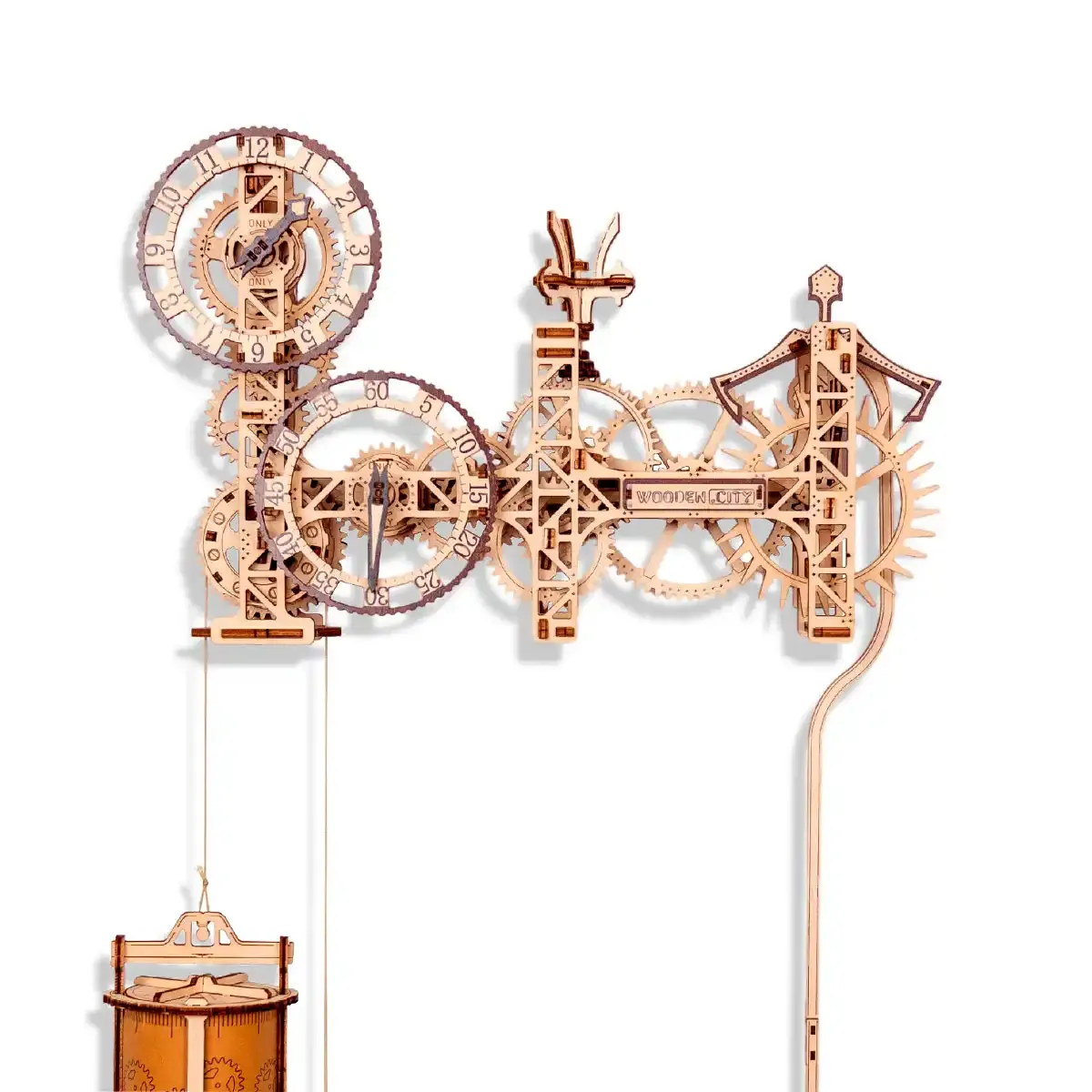 3D Wooden Clock Model Puzzle - Steampunk Wall Decor - Image 2