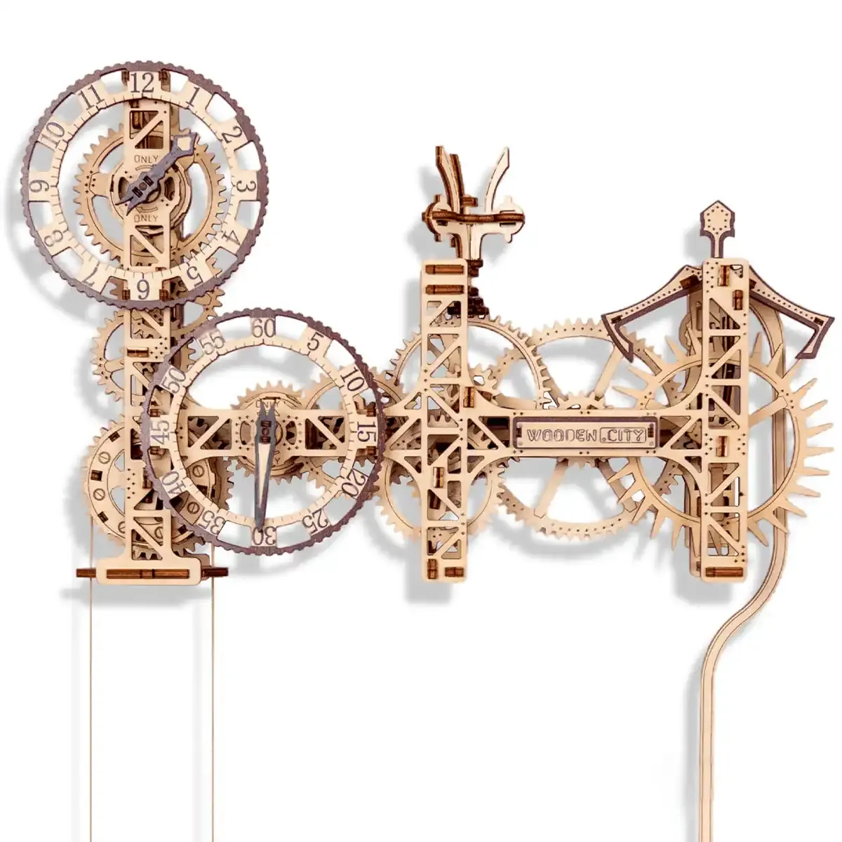3D Wooden Clock Model Puzzle - Steampunk Wall Decor - Image 4