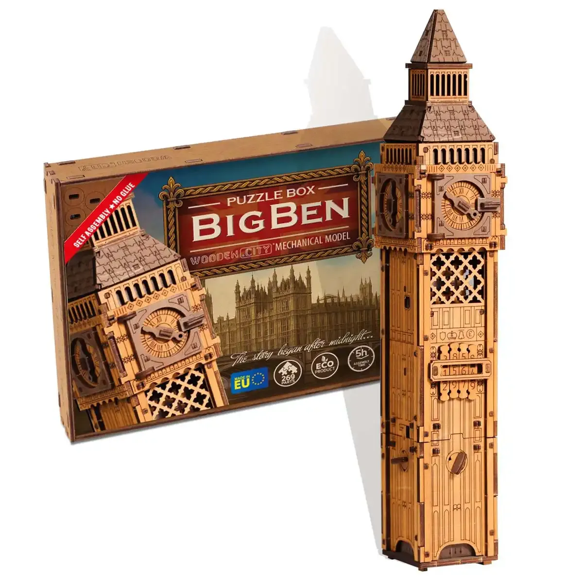 3D Wooden Escape Puzzle Box - Big Ben Design