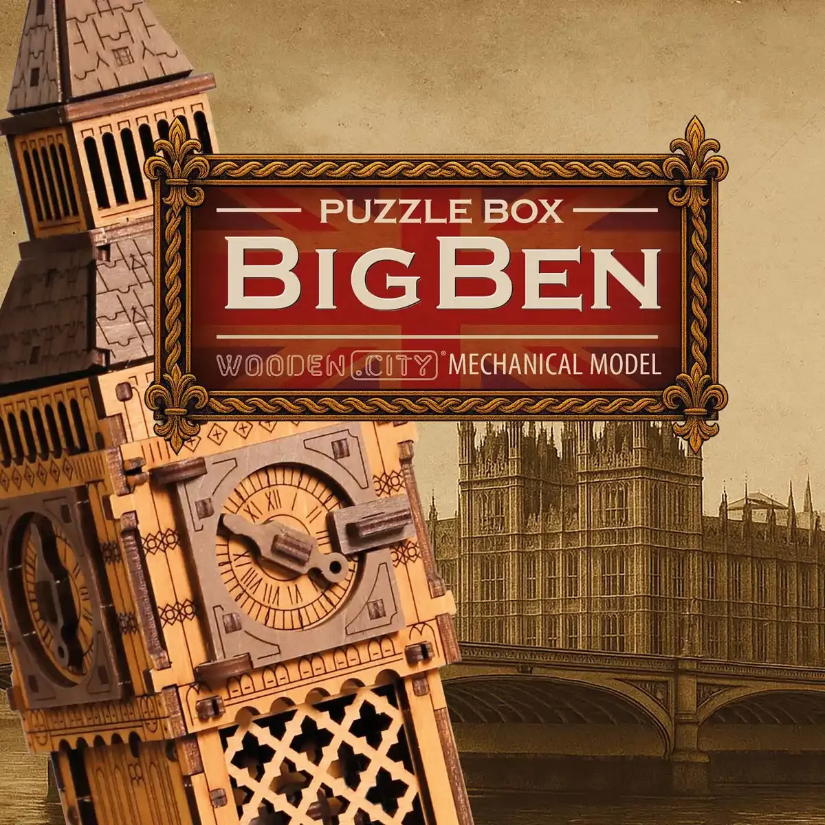 3D Wooden Escape Puzzle Box - Big Ben Design - Image 2