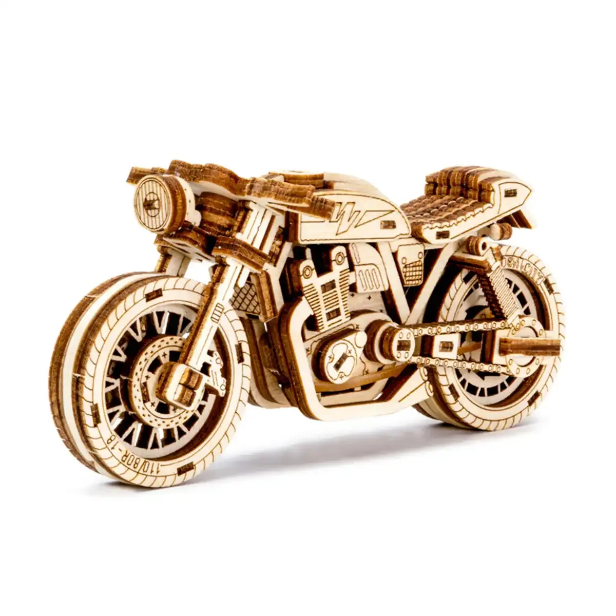 3D Wooden Motorbike Model Puzzle - Cafe Racer Design