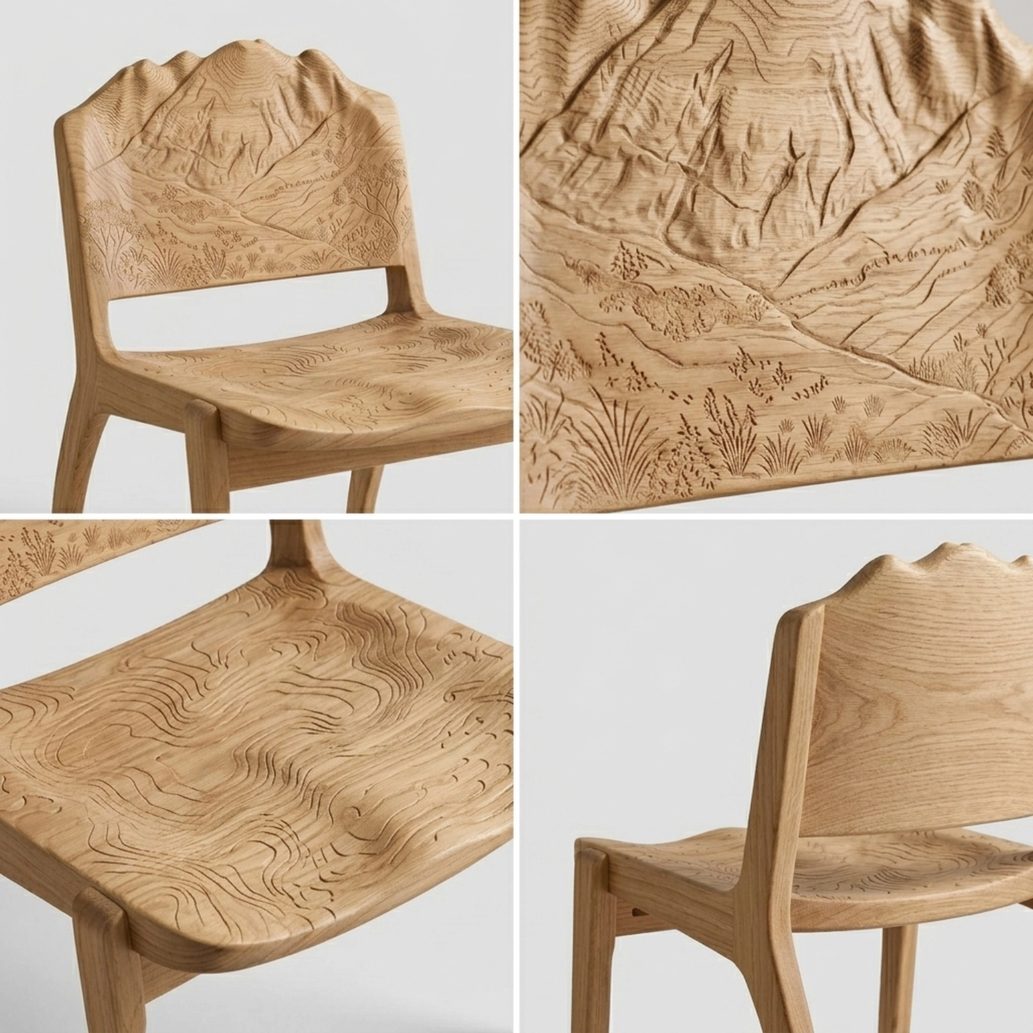 Wooden Mount Kosciuszko Chair Great Dividing Range Peak Silhouette Seating - Image 2